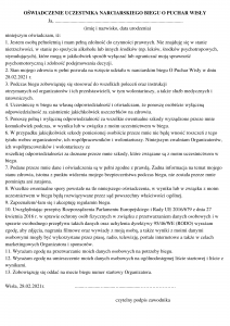 Oświadczenie dorosłego uczestnika